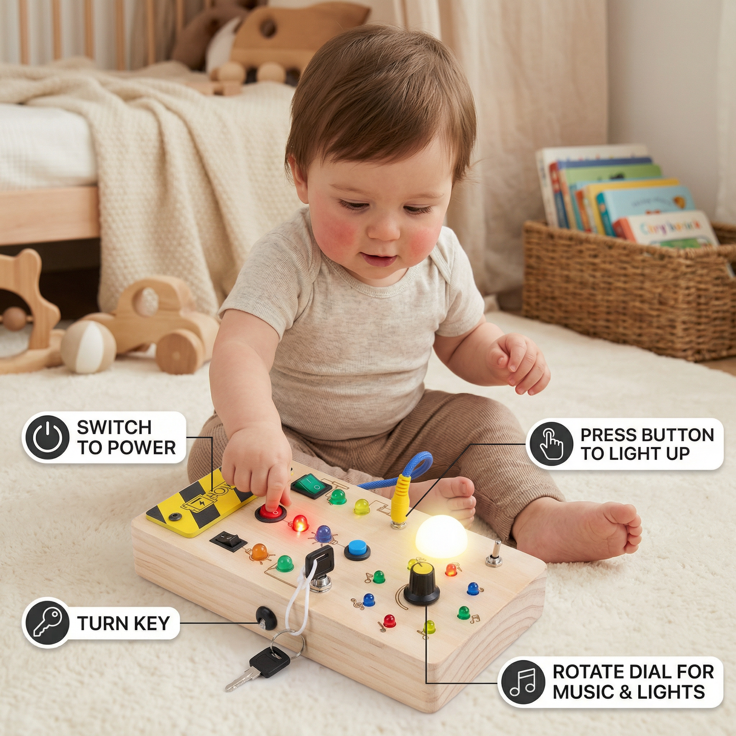 Montessori Wooden Activity Board