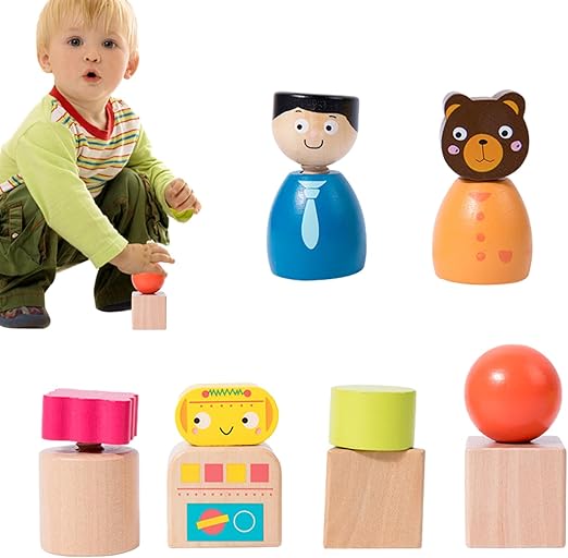 Montessori Screw Figures Game Made of Wood