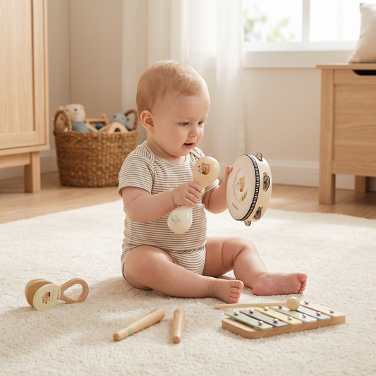 Montessori Wooden Musical Instruments Set for Babies – Sensory Learning Toy