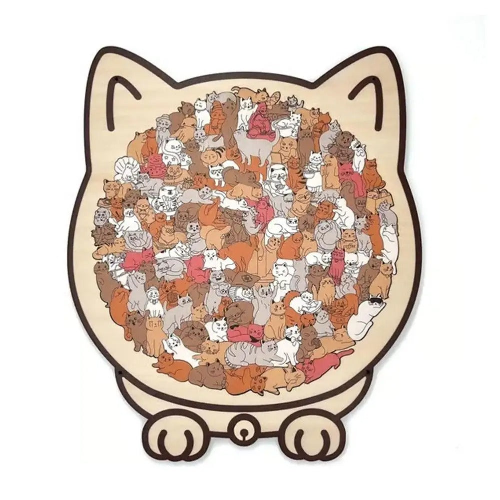 Wooden Cat Shape Puzzle