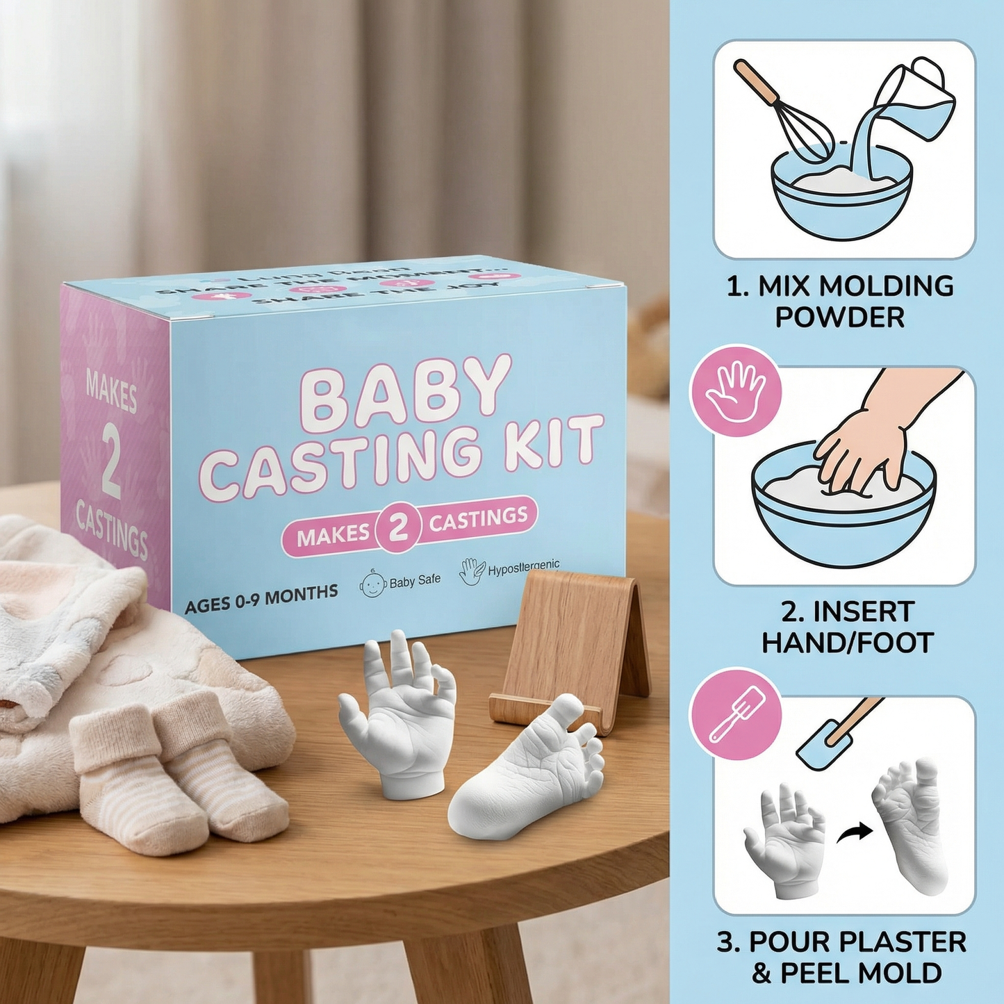 Baby Hand & Footprint Keepsake Kit – Memory Set for Newborns & Parents